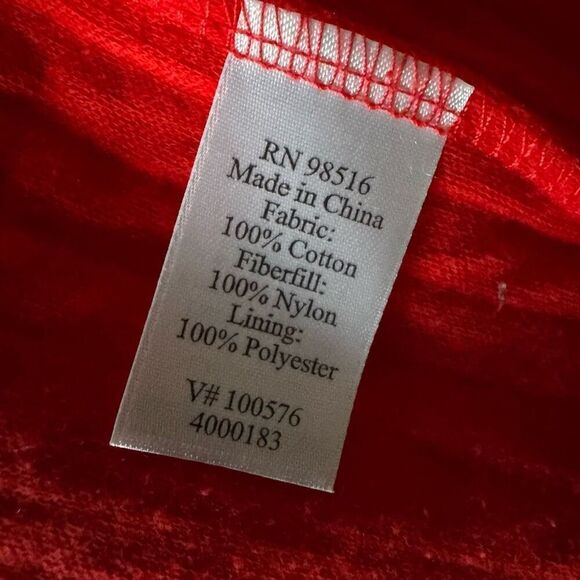 Coldwater Creek Red Quilted Lightweight Cotton Peplum Blazer - Picture 8 of 8